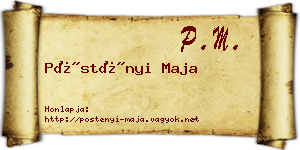 Pöstényi Maja névjegykártya